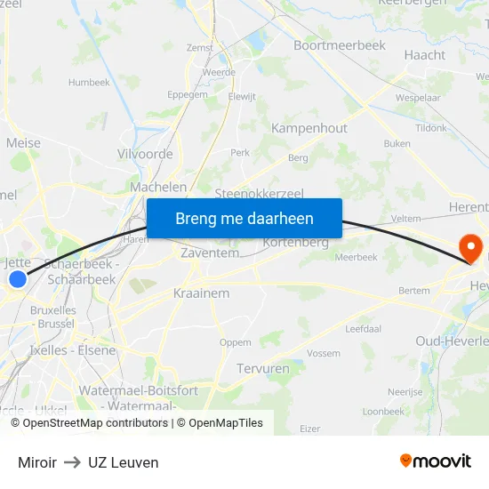 Miroir to UZ Leuven map