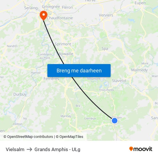 Vielsalm to Grands Amphis - ULg map