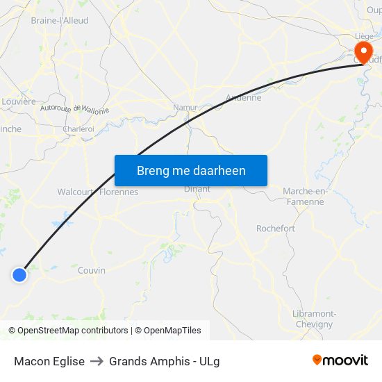 Macon Eglise to Grands Amphis - ULg map