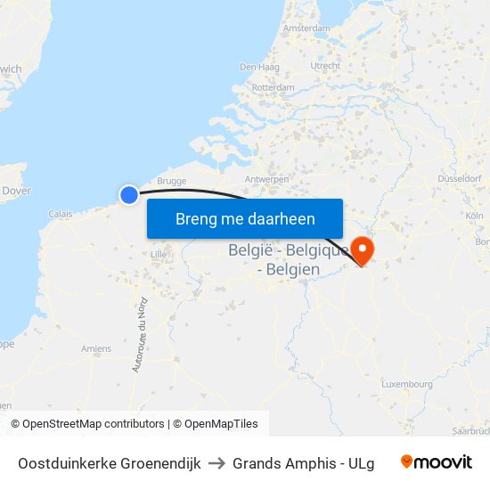 Oostduinkerke Groenendijk to Grands Amphis - ULg map