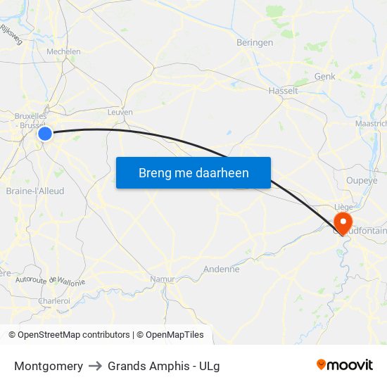 Montgomery to Grands Amphis - ULg map