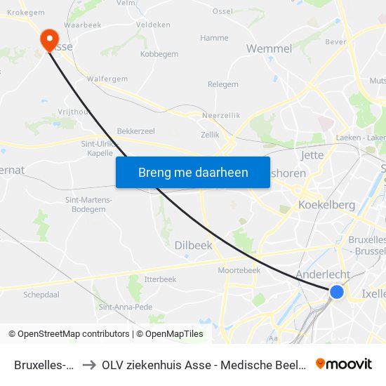 Bruxelles-Midi to OLV ziekenhuis Asse - Medische Beeldvorming map