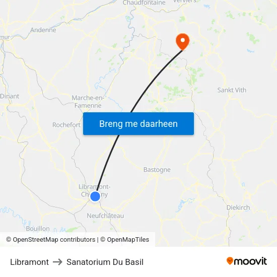 Libramont to Sanatorium Du Basil map
