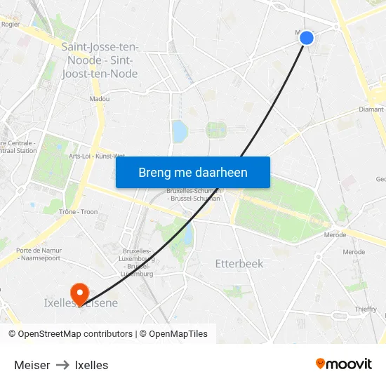 Meiser to Ixelles map