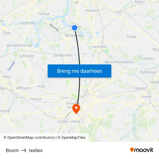 Boom to Ixelles map