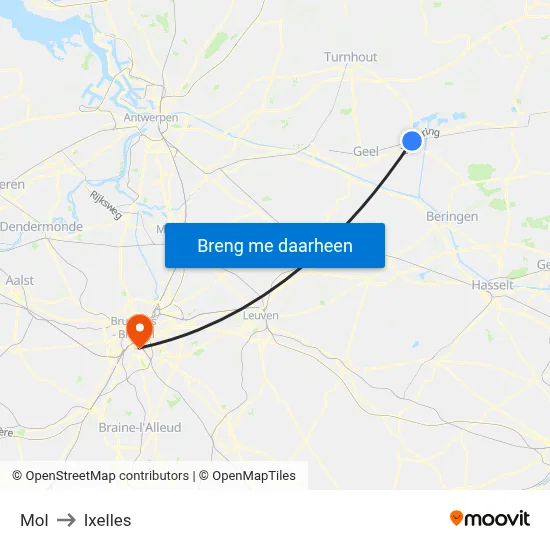 Mol to Ixelles map