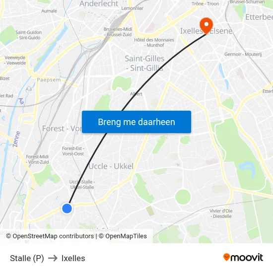 Stalle (P) to Ixelles map