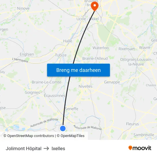 Jolimont Hôpital to Ixelles map
