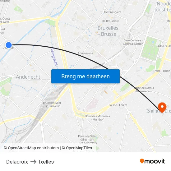 Hotel Des Monnaies to Ixelles map