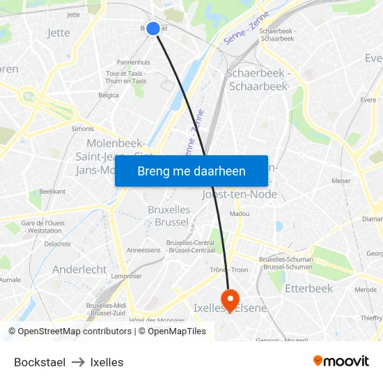 Bockstael to Ixelles map