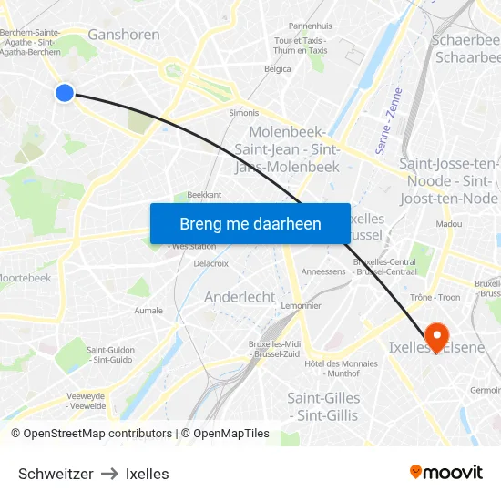 Schweitzer to Ixelles map