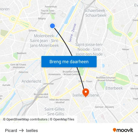 Picard to Ixelles map