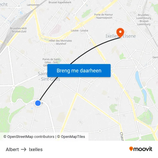 Albert to Ixelles map