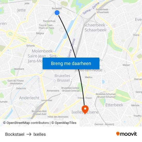 Bockstael to Ixelles map