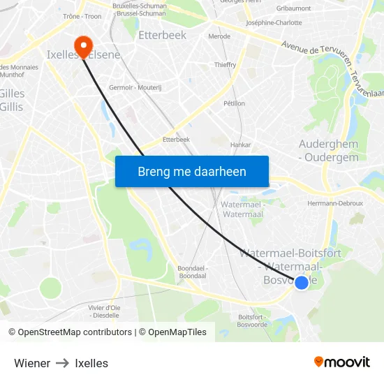 Wiener to Ixelles map