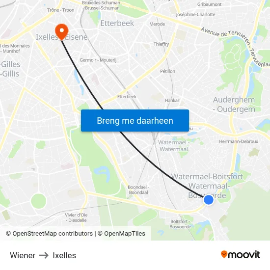 Wiener to Ixelles map