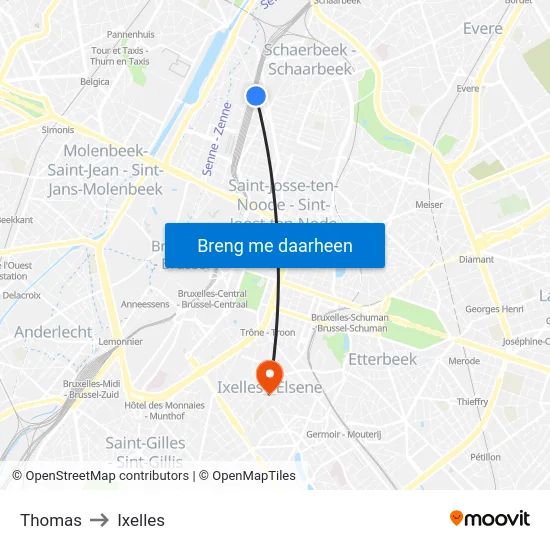 Thomas to Ixelles map