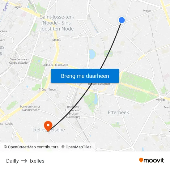 Dailly to Ixelles map