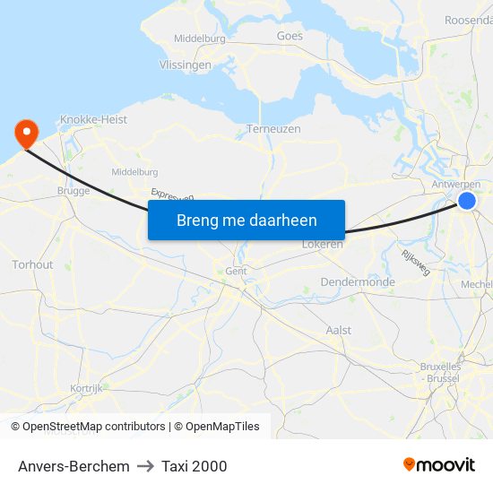 Anvers-Berchem to Taxi 2000 map