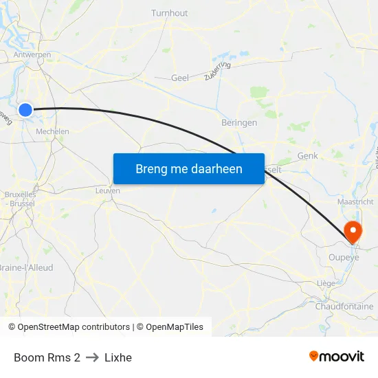 Boom Rms 2 to Lixhe map