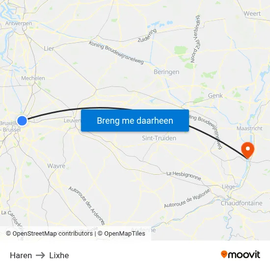 Haren to Lixhe map