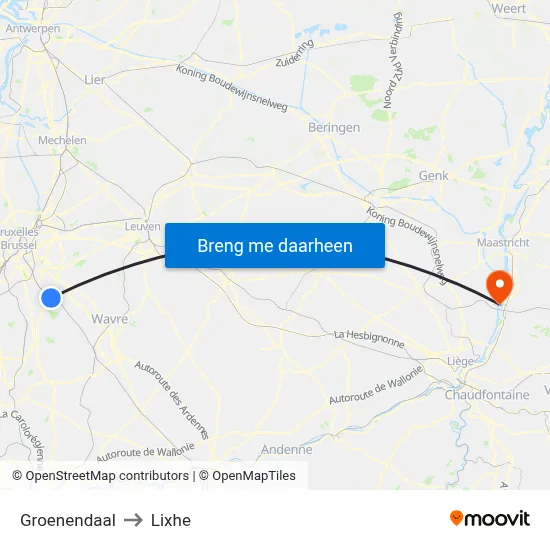 Groenendaal to Lixhe map