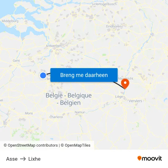 Asse to Lixhe map