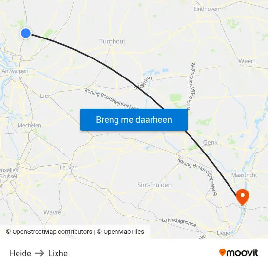 Heide to Lixhe map