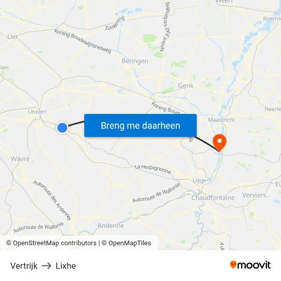 Vertrijk to Lixhe map