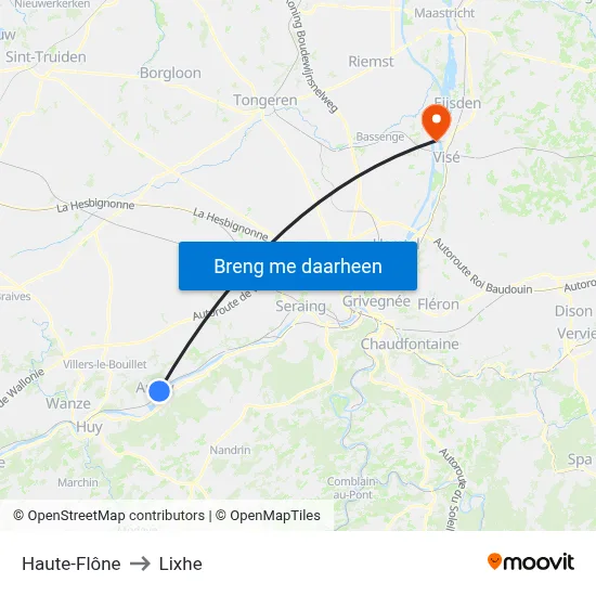 Haute-Flône to Lixhe map