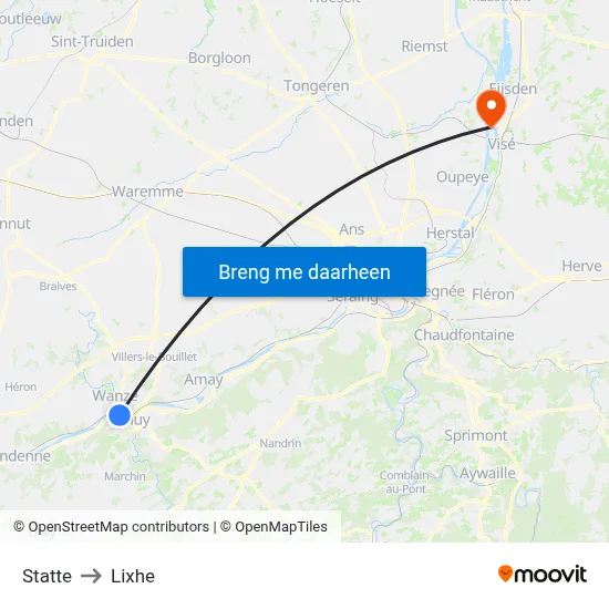 Statte to Lixhe map