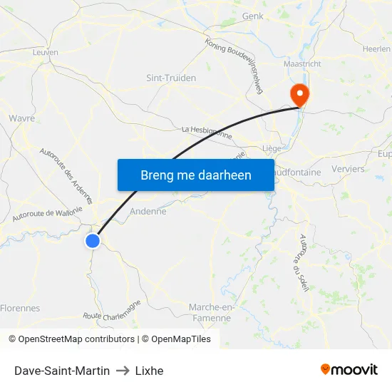 Dave-Saint-Martin to Lixhe map