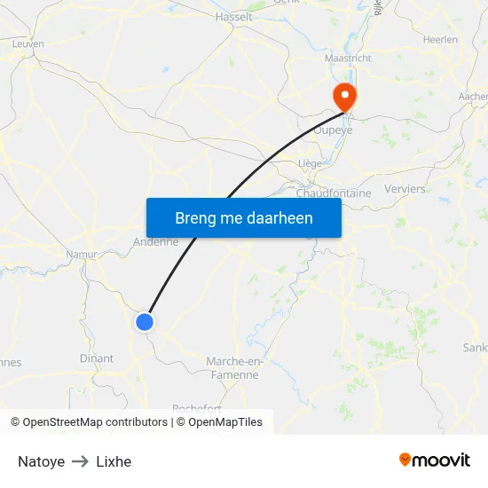 Natoye to Lixhe map
