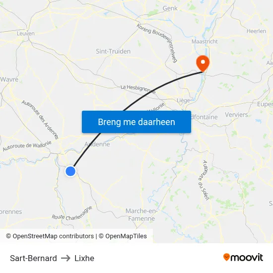 Sart-Bernard to Lixhe map