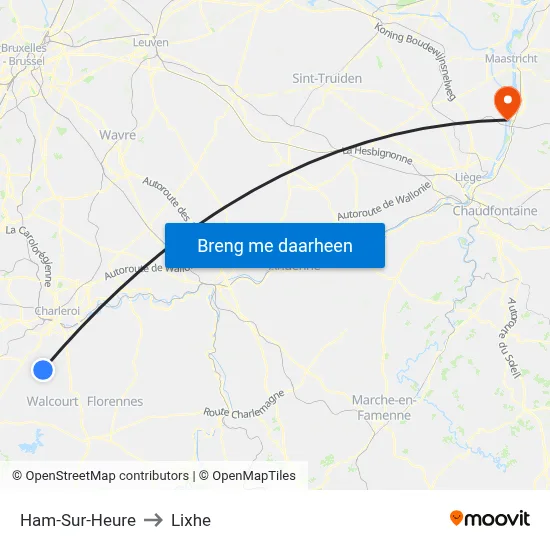 Ham-Sur-Heure to Lixhe map
