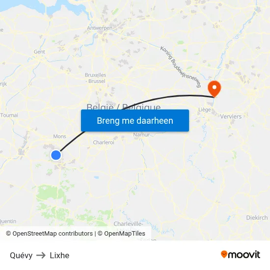 Quévy to Lixhe map