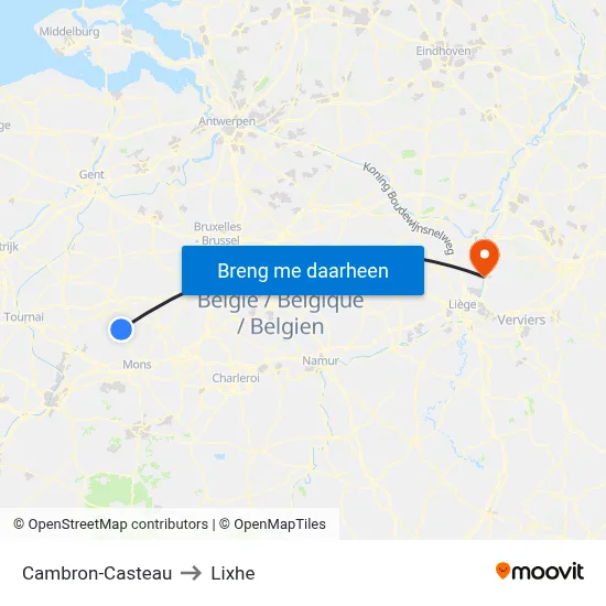 Cambron-Casteau to Lixhe map