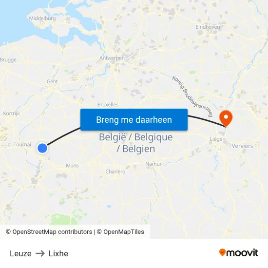 Leuze to Lixhe map