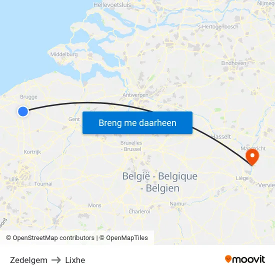 Zedelgem to Lixhe map