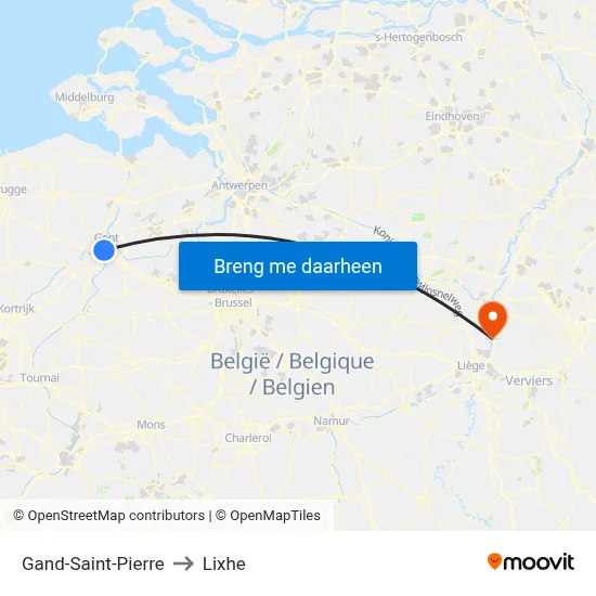 Gand-Saint-Pierre to Lixhe map