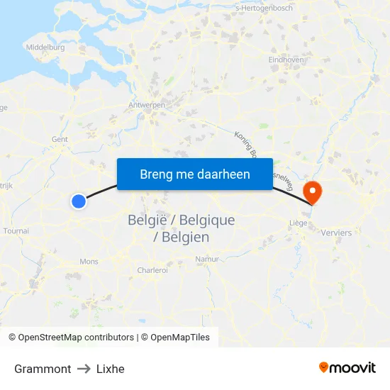 Grammont to Lixhe map