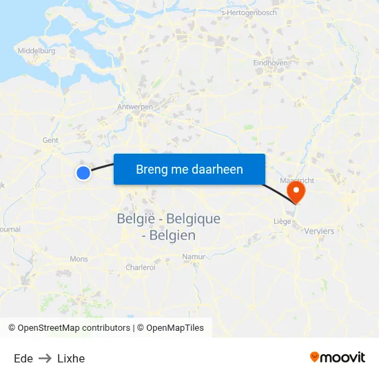 Ede to Lixhe map