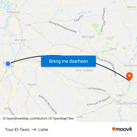 Tour-Et-Taxis to Lixhe map