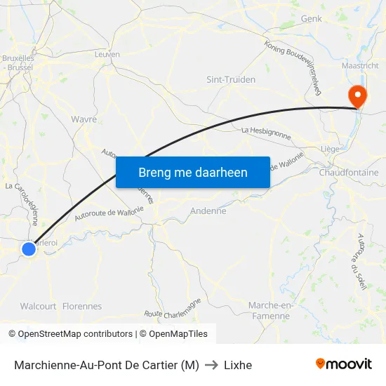 Marchienne-Au-Pont De Cartier (M) to Lixhe map