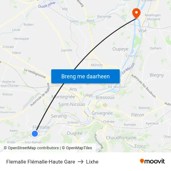 Flemalle Flémalle-Haute Gare to Lixhe map