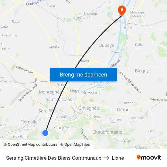 Seraing Cimetière Des Biens Communaux to Lixhe map