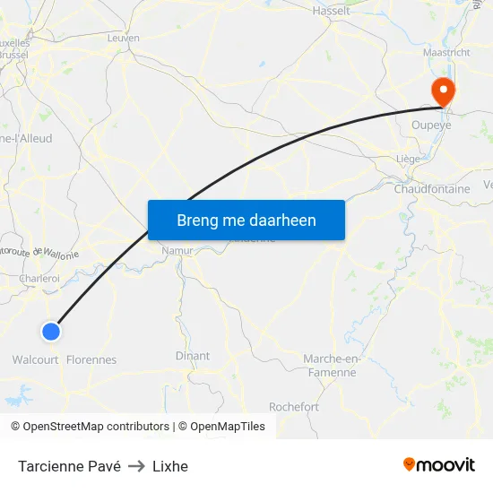 Tarcienne Pavé to Lixhe map