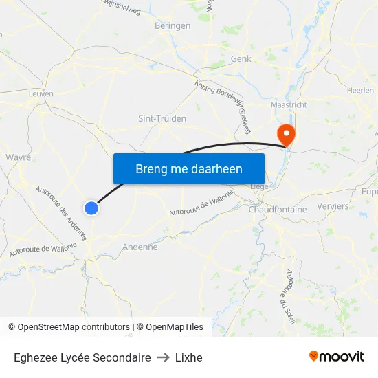 Eghezee Lycée Secondaire to Lixhe map