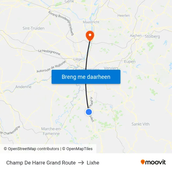 Champ De Harre Grand Route to Lixhe map