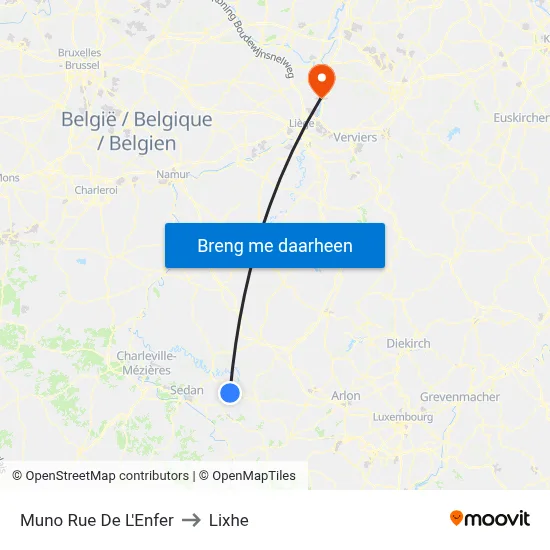 Muno Rue De L'Enfer to Lixhe map